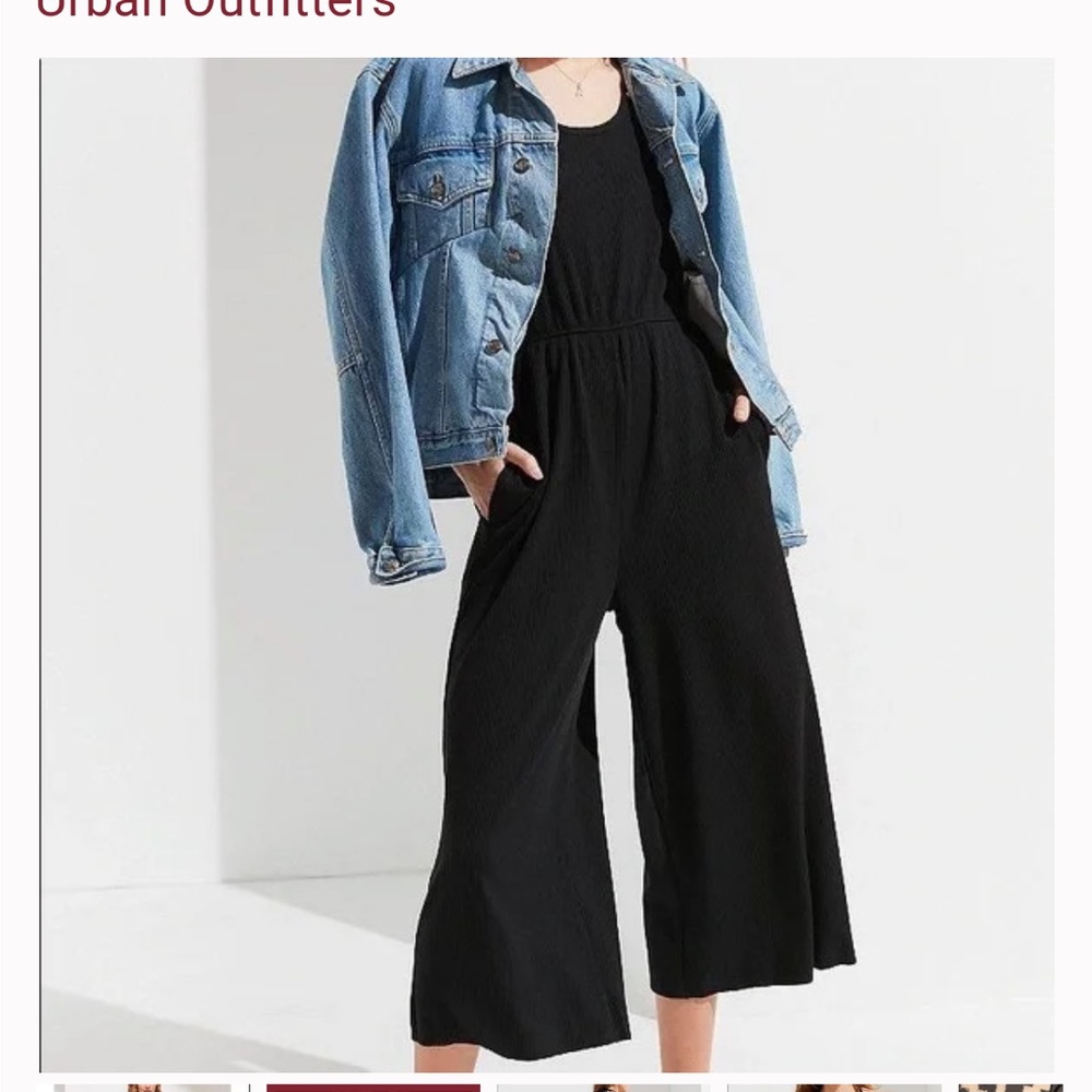 Urban outfitters ribbed halter jumpsuit black size s